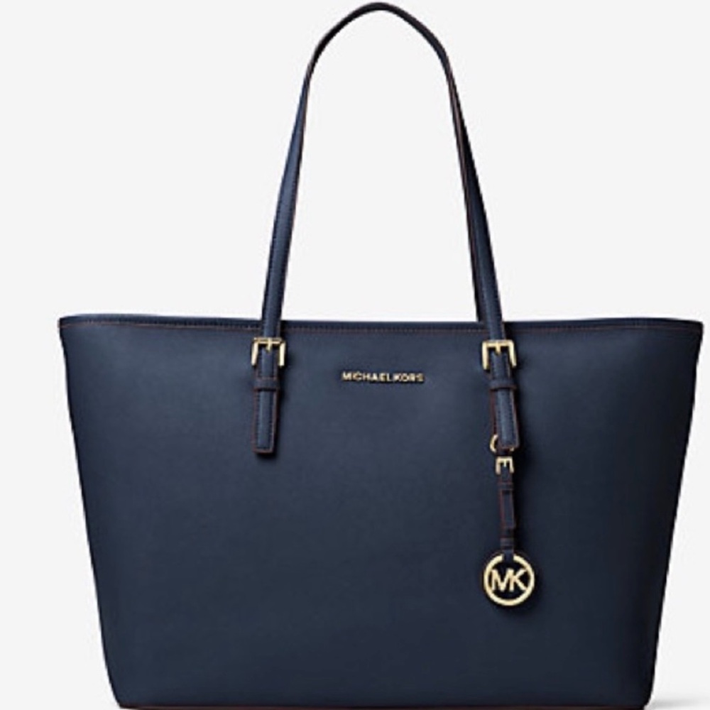 Michael Kors Blue Saffiano Leather Tote